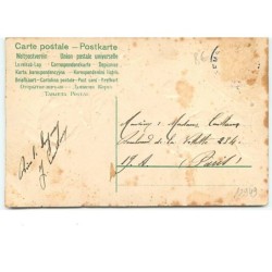 n°12949 - Carte Gaufrée - Amitié - Lutin avec une hache voulant couper une rose avec une tête d'enfant