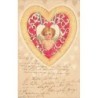 n°26991 - Carte Gaufrée - Clapsaddle - Un Ange au milieu d'un coeur