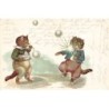 n°26997 - Style Wain - Animaux habillés - Stroefer's serie V 5286a - Chats faisant des bulles de savon