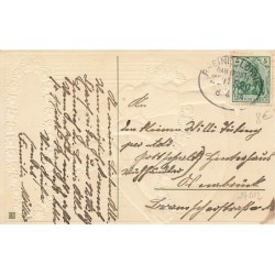 n°27012 - Carte Gaufrée - Fröhliche Ostern - Enfants s'embrassant au-dessus d'un oeuf