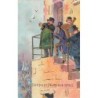 n°27016 - Carte Gaufrée - Bonne et Heureuse Année - Hommes jouant de la musique en haut d'un escalier