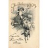 n°27026 - Nouvel An - Glückliches 1904 - Ange sur un train renversant un carosse