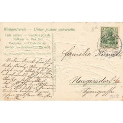 n°27028 - Carte Gaufrée - Nouvel An - Enfants renversant un vagonnet de pièces d'or