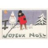 n°27031 - Tito Saubidet - Joyeux Noël - Enfant marchant dans la neige