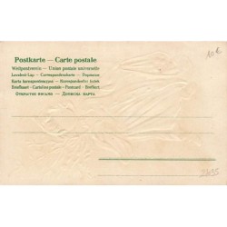 n°27035 - Carte Gaufrée - Noël - Vesele bozicne praznike - Fillette apportant un sapin et un sac rempli de pommes