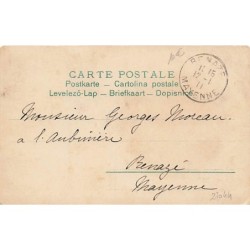 n°27044 - Clapsaddle - Ange jouant de la trompette au milieu d'une couronne de violettes