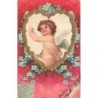 n°27045 - Carte Gaufrée - Clapsaddle - Ange au milieu d'un coeur entouré de myosotis