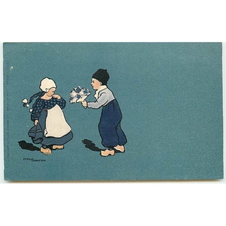 n°10313 - Carte Illustrateur - Ethel Parkinson - Jeune Hollandais offrant des fleurs