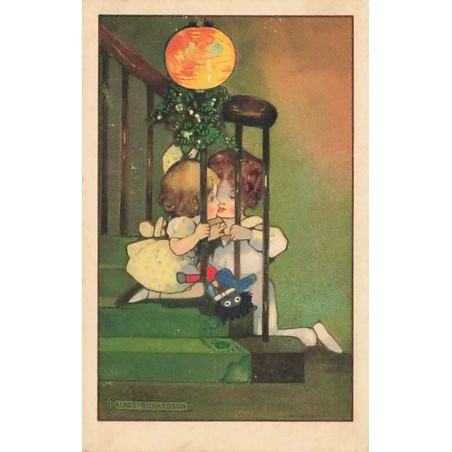 n°27055 - Illustrateur - Agnès Richardson - MM Vienne n°772 - Enfants dans un escalier s'embrassant