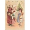 n°27074 - Carte à Système Lumineux - Hold to Light - Noël - Fillettes et Père Noël