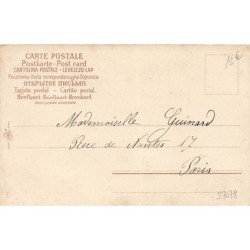 n°27078 - Carte à paillettes - Clapsaddle -  Bonne Année - Ange gardien avec une guirlande de roses