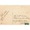 n°27080 - Carte Gaufrée - Joyeuses Pâques - Lièvre habillé donnant un biberon à des poussins