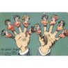 n°27090 - Fantaisie - An jedem Finger eine - Portraits de femmes sur le bout des doigts de mains d'homme