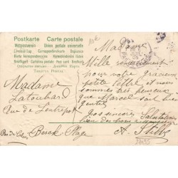 n°27095 - Carte Gaufrée - Fantaisie - Jeune femme tenant une gerbe de fleurs