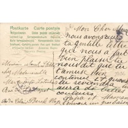 n°27096 - Carte Gaufrée - Fantaisie - Jeune femme jetant des violettes