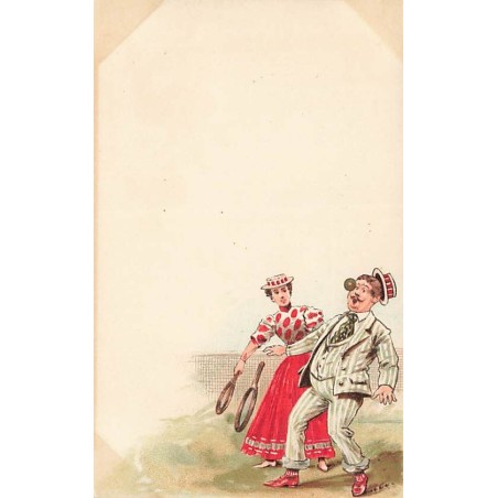 n°27109 - Illustrateur - Tennis - Couple jouant au Tennis