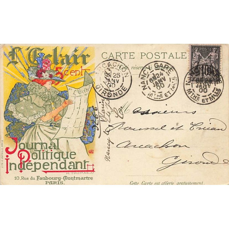 n°27110 - Publicité - PARIS - L'Eclair, Journal Politique indépendant - 1900