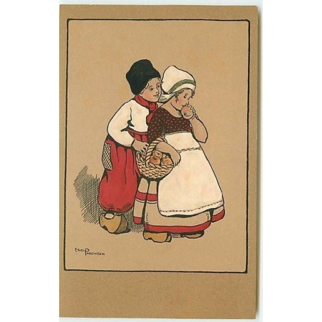 n°10314 - Carte Illustrateur - Ethel Parkinson - Jeunes Hollandais avec un panier de pommes