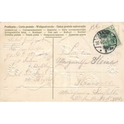 n°27143 - Carte Gaufrée - Nouvel An - Famille de champignons humanisés