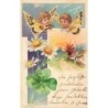n°27149 - MSIB 12908 - Papilllons avec des têtes d'anges, au-dessus d'une maison et de marguerites