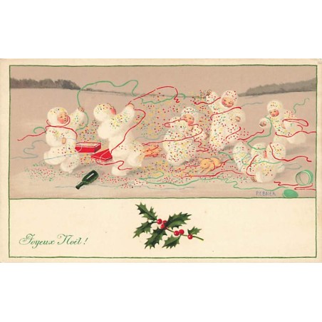 n°27154 - MM Vienne 898 - Pauli Ebner - Joyeux Noël - Enfants jouant avec des confettis et des serpentins