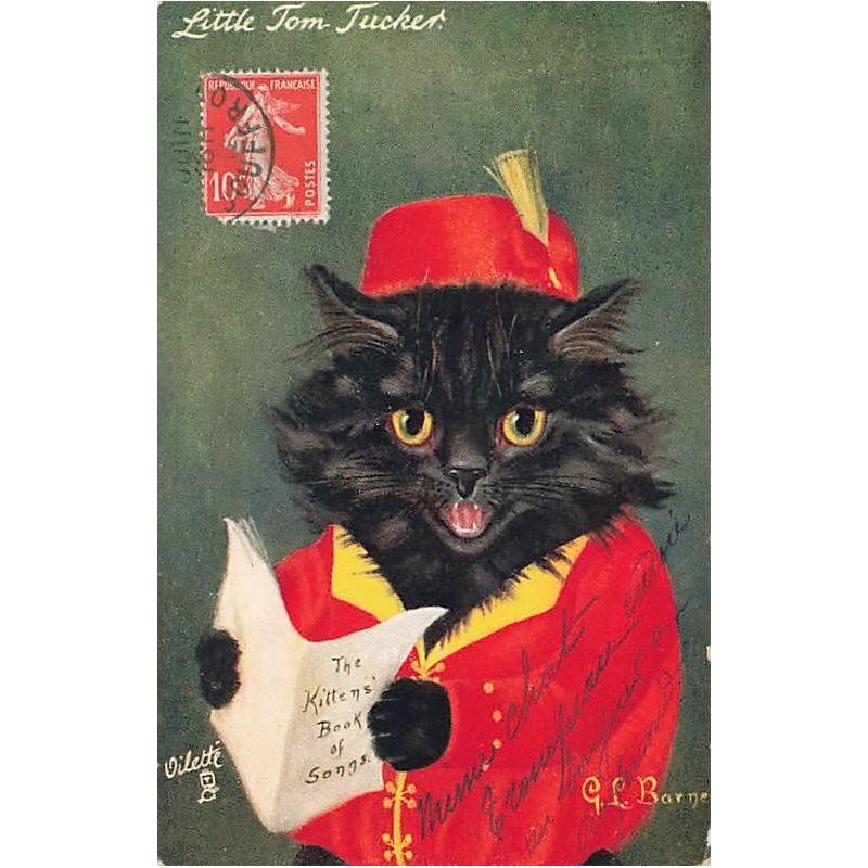 n°27163 - Illustrateur G.L. Barnes - Little Tom Tucker - Chat habillé