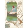 n°27165 - Fantaisie - Art Nouveau - Jeune femme dans une barque