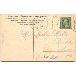 n°12985 - Carte Gaufrée - To my Valentine - Ange accrochant des coeurs ensemble