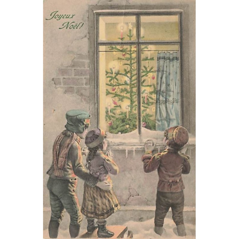 n°27170 - MM Vienne 230 - Joyeux Noël - Enfants regardant par une fenêtre, un sapin décoré