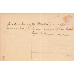 n°27175 - Carte Gaufrée - Heureuses Pâques - Poussins montant dans la nacelle d'un dirigeable