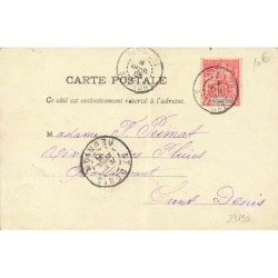 n°27190 - Fantaisie - Lutins coupant des roseaux avec une serpe sur un radeau