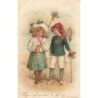 n°27191 - Fantaisie - A & MB n°282 - Enfants sur une plage avec des épuisettes