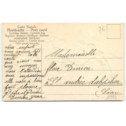 n°12993 - Carte Gaufrée - Amitié - Enfants jouant avec une guirlande de fleurs