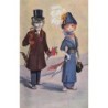 n°27213 - Schröpler - Animaux habillés - Couple de chat en tenue de ville