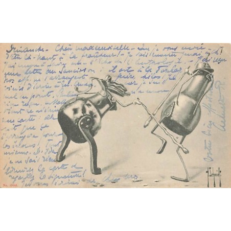 n°27214 -  Illustrateur - Schmidt - Objets humanisés, cafetière - Surréalisme
