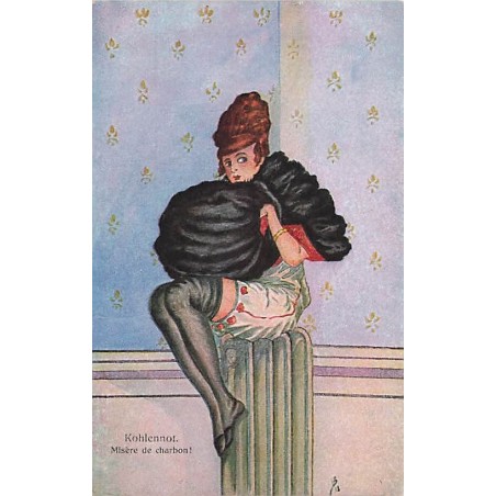 n°27217 - Fantaisie - Kohlennot Misère de Charbon - Jeune femme assise