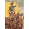 n°27232 - Carte Gaufrée - Nouvel An - Prosit Neujahr - Cocher et ses chevaux