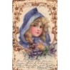 n°27249 - Fantaisie - Clapsaddle -  Fillette portant une cape violette