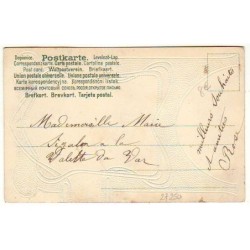 n°27250 - Carte avec des paillettes - Clapsaddle - Souvenir d'Amitié - Fillette avec des roses