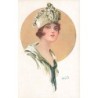 n°27257 - Illustrateur - Pickuick - Jeune femme brune portant un chapeau et une tenue verte