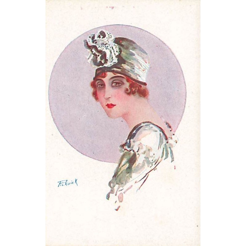 n°27259 - Illustrateur - Pickuick - Jeune femme rousse portant un chapeau style turban