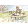 n°27261 - Illustrateur - Arthur Thiele - Chats habillés donnant à manger à des canards