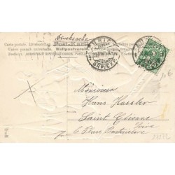 n°27272 - Carte Gaufrée - MSIB 18565 - Nouvel An - Ramoneur et fillette sur un toit