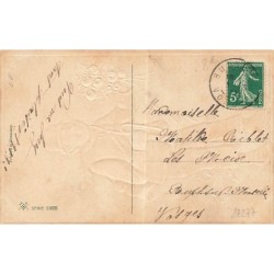 n°27277 - Carte Gaufrée - 1er Avril - Clochard apportant un bouquet de roses