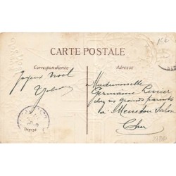 n°27280 - Carte Gaufrée - Joyeux Noël - Père Noël et Fillettes portant des poupées