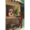 n°27286 - Noël - Fröhliche Weihnachten - Jeune garçon apportant un sapin à une jeune fille