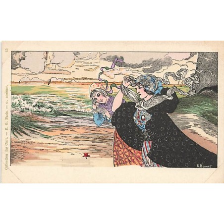 n°27301 - Illustrateur - G. Bonnet - Collection des Cent - n°15 - Deux femmes se promenant sur une plage