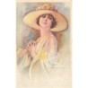 n°27311 - Illustrateur - T. Corbella - Jeune femme portant un chapeau agrémenté de fleurs