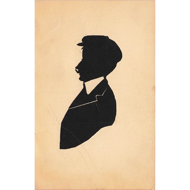 n°27315 - Silhouette - Homme moustachu et portant une casquette