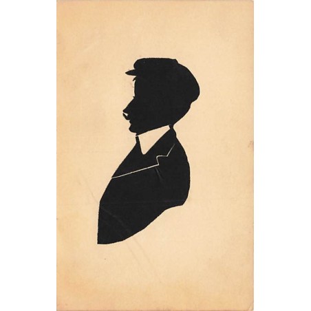 n°27315 - Silhouette - Homme moustachu et portant une casquette